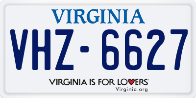 VA license plate VHZ6627