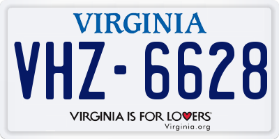 VA license plate VHZ6628