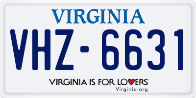 VA license plate VHZ6631