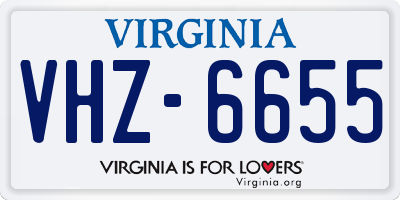 VA license plate VHZ6655