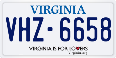 VA license plate VHZ6658
