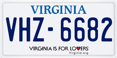 VA license plate VHZ6682