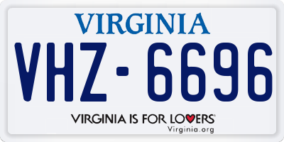 VA license plate VHZ6696
