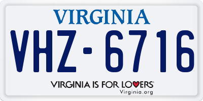 VA license plate VHZ6716