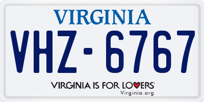 VA license plate VHZ6767