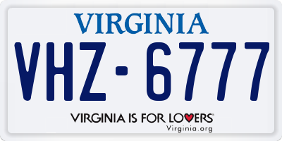 VA license plate VHZ6777