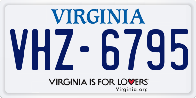 VA license plate VHZ6795