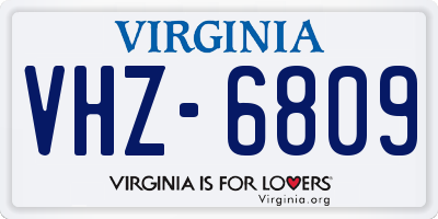 VA license plate VHZ6809