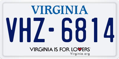 VA license plate VHZ6814