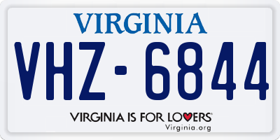 VA license plate VHZ6844