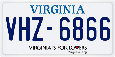 VA license plate VHZ6866
