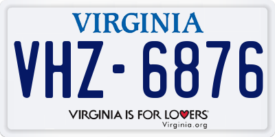 VA license plate VHZ6876