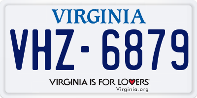 VA license plate VHZ6879