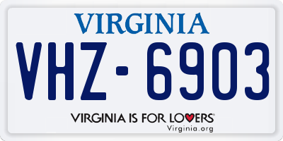VA license plate VHZ6903