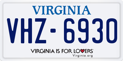 VA license plate VHZ6930