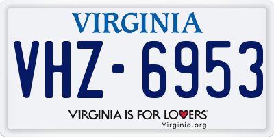 VA license plate VHZ6953