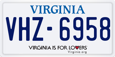 VA license plate VHZ6958