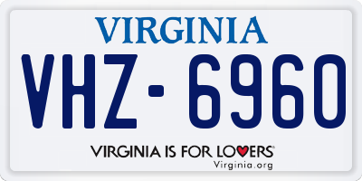 VA license plate VHZ6960