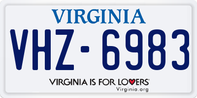 VA license plate VHZ6983
