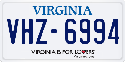 VA license plate VHZ6994