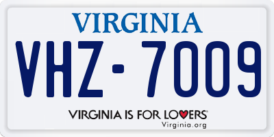VA license plate VHZ7009