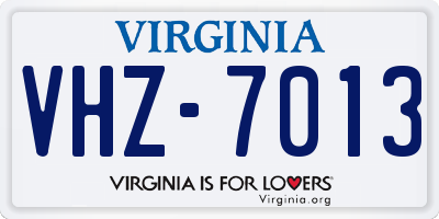 VA license plate VHZ7013