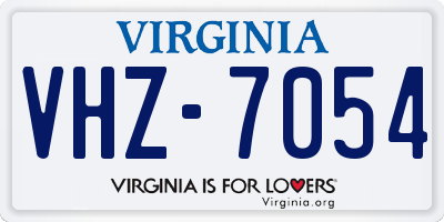 VA license plate VHZ7054