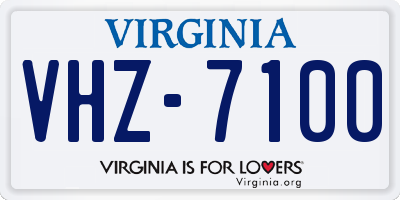 VA license plate VHZ7100