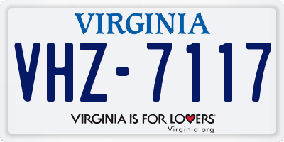 VA license plate VHZ7117