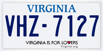 VA license plate VHZ7127
