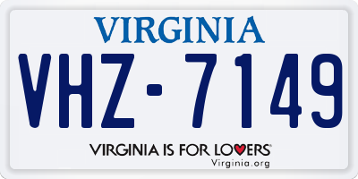 VA license plate VHZ7149