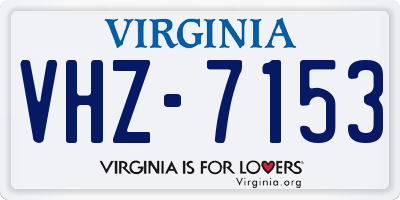 VA license plate VHZ7153