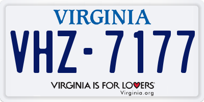 VA license plate VHZ7177