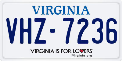 VA license plate VHZ7236