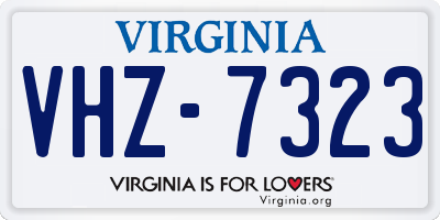 VA license plate VHZ7323