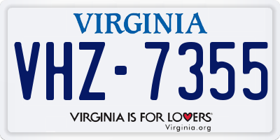 VA license plate VHZ7355