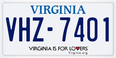 VA license plate VHZ7401