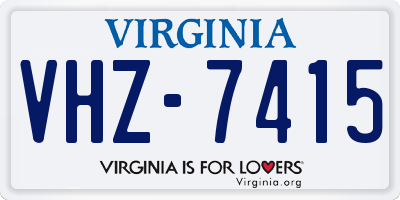 VA license plate VHZ7415