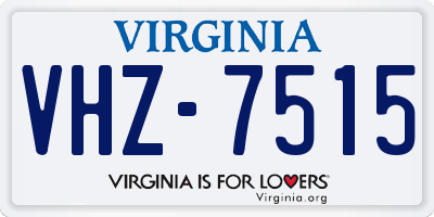 VA license plate VHZ7515