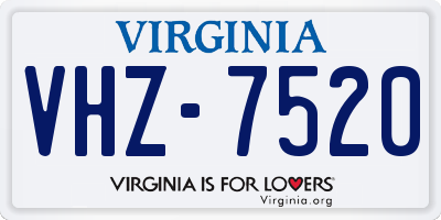 VA license plate VHZ7520