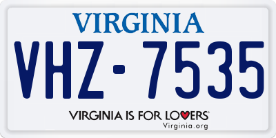 VA license plate VHZ7535
