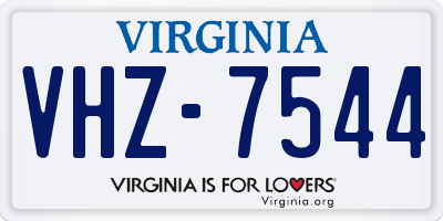 VA license plate VHZ7544