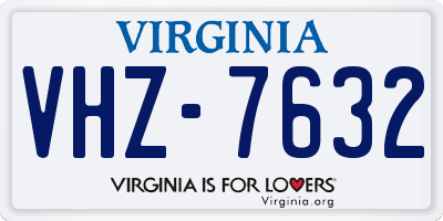VA license plate VHZ7632