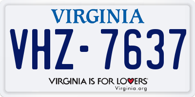 VA license plate VHZ7637