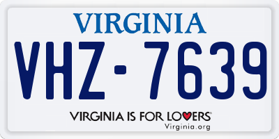VA license plate VHZ7639