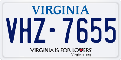 VA license plate VHZ7655