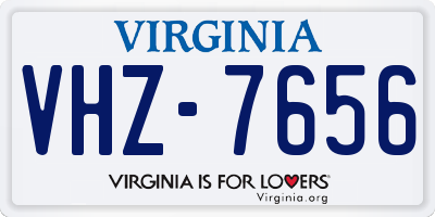 VA license plate VHZ7656