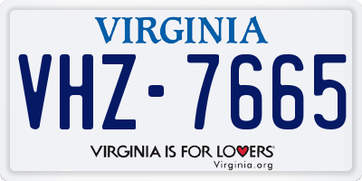 VA license plate VHZ7665