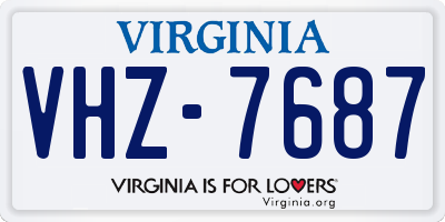 VA license plate VHZ7687