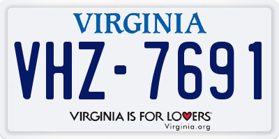 VA license plate VHZ7691